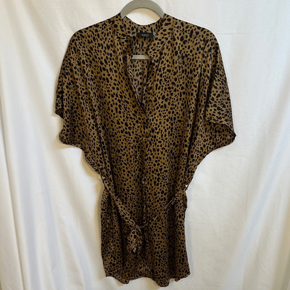 Vici Cheetah Print Satin Mini Dress